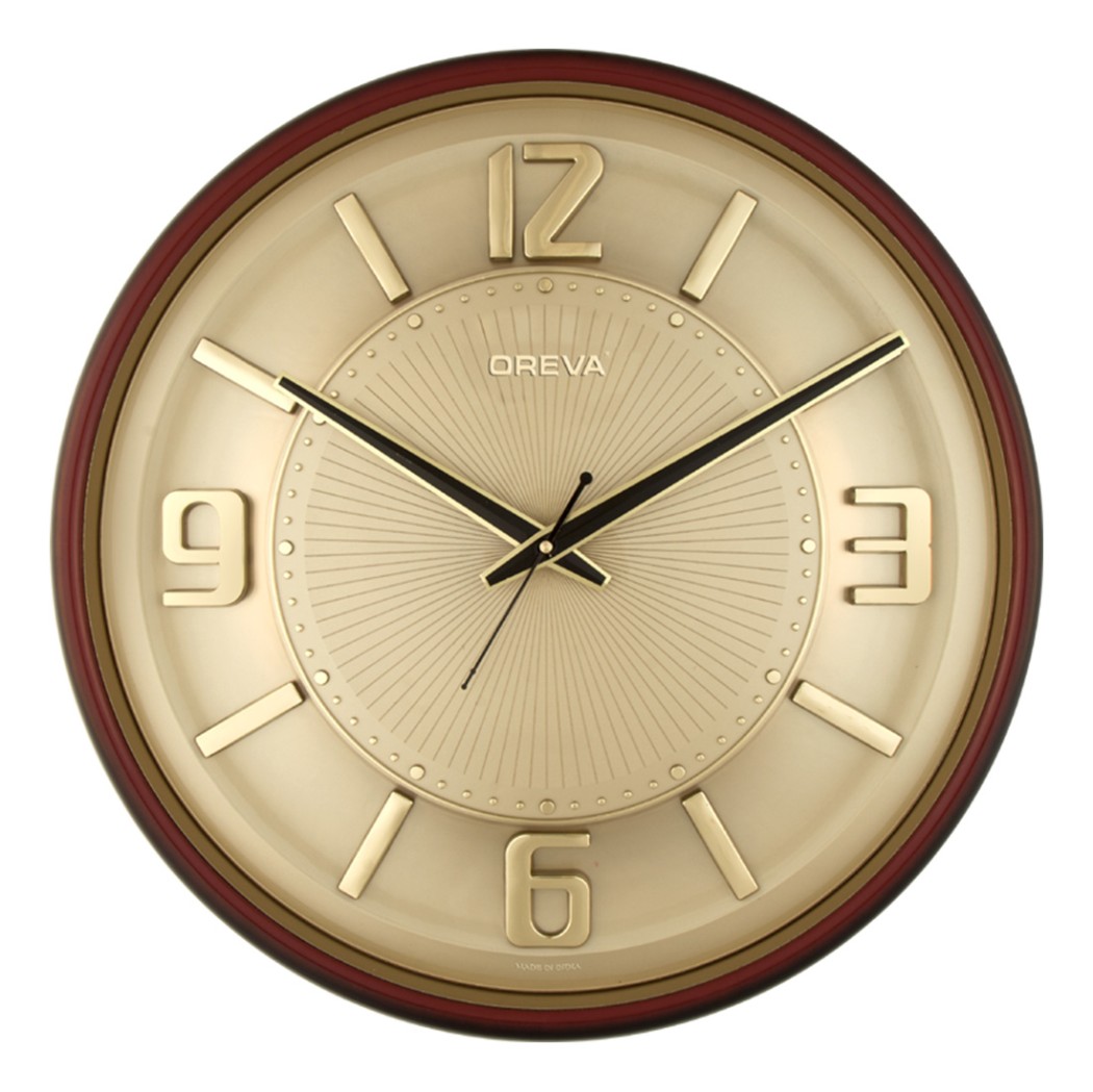 Ajanta Quartz Wall Clock (32 cm x 32 cm x 3.5 cm, Gold) - Hungamastart |  Online Shopping