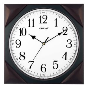 OREVA AQ 6197 Plastic Wooden Round Wall Clock (Brown) in Ahmedabad